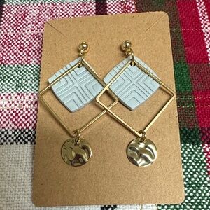 Source Unknown Gold and Gray Geometric Earrings